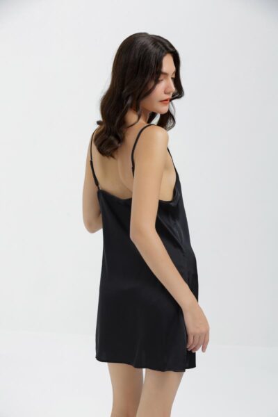 Black Silk Nightgown Slip Dress