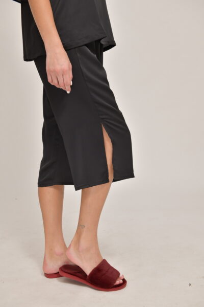 Black silk pyjama set