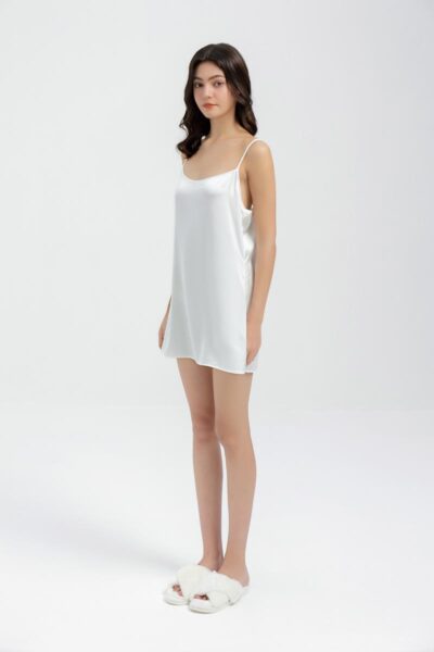 White silk nightgown slip dress