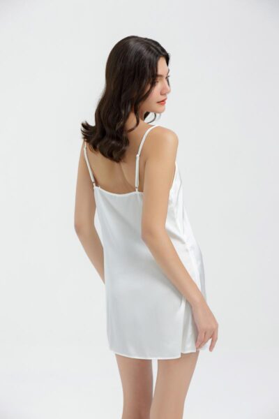 White silk nightgown slip dress