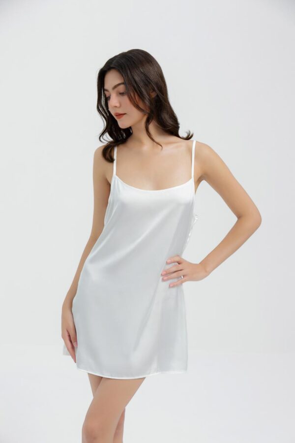 White silk nightgown slip dress